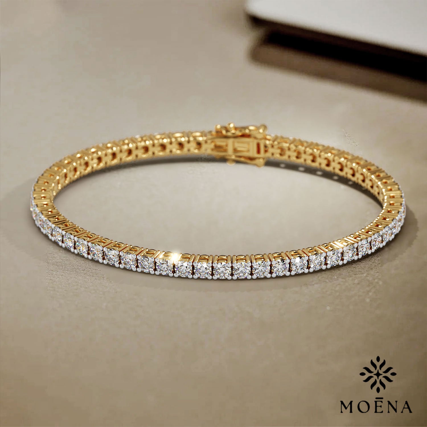 Elegant Gold Tennis Bracelet - Moena