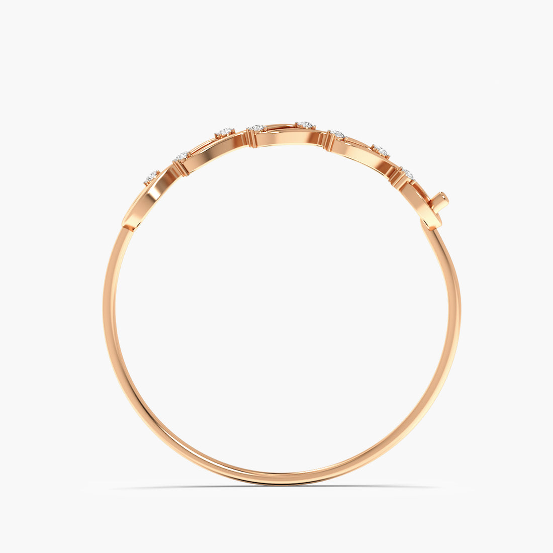 Golden Link Bangle - Front View in Rose Gold - Diamond Bracelet by Moena
