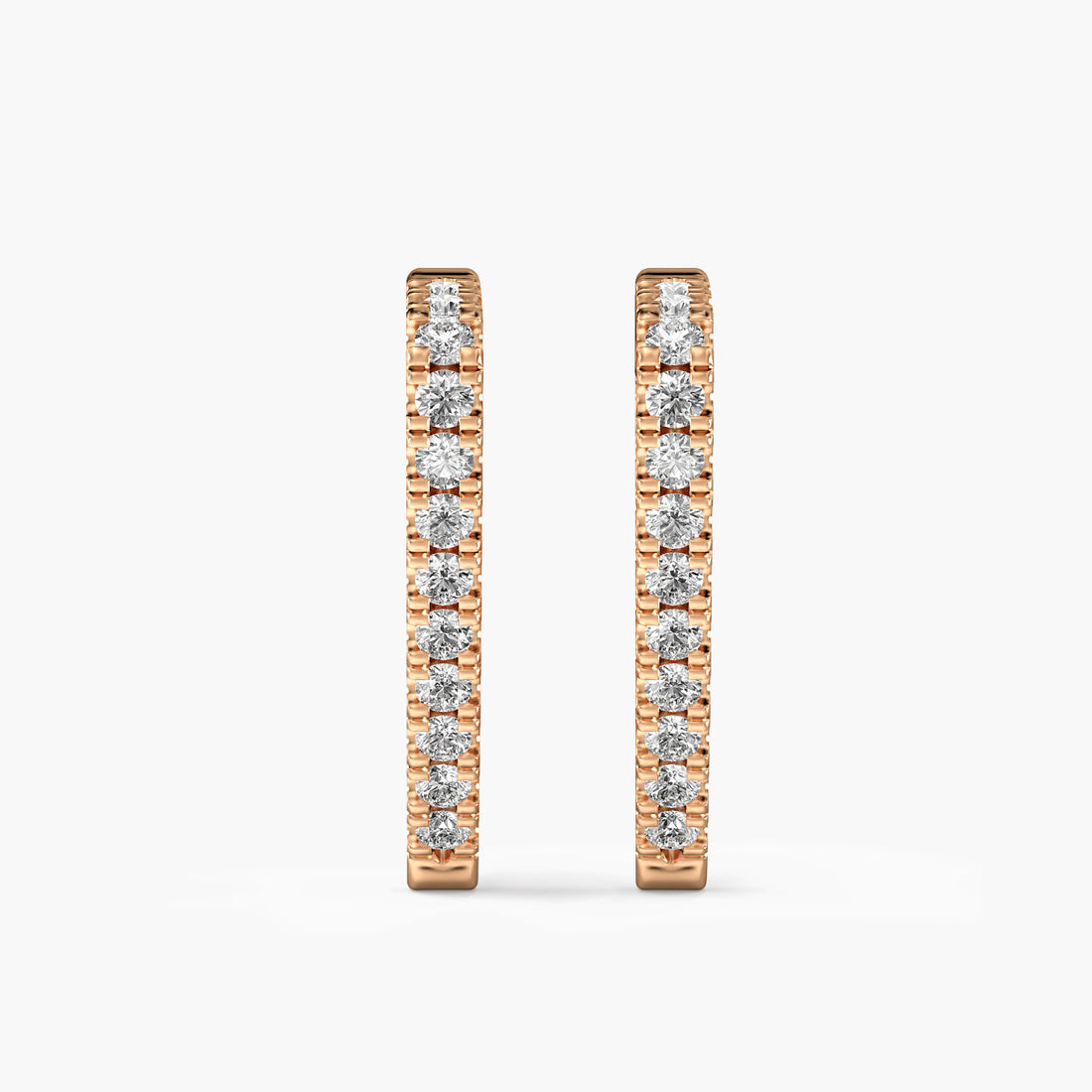 Edge Gleam - Front View in Rose Gold - Diamond Jewellery by Moena