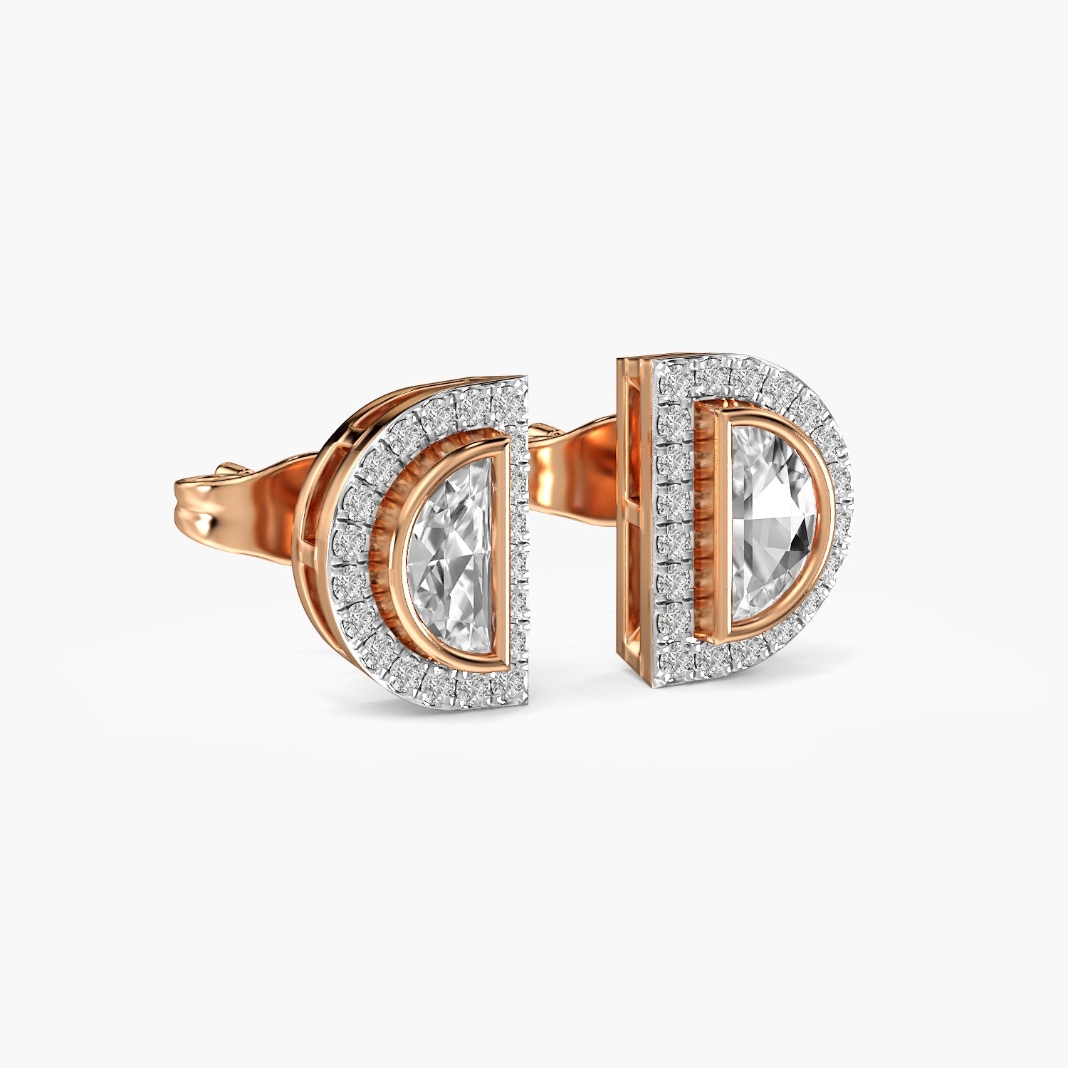 Lunara Half Moon Diamond Studs