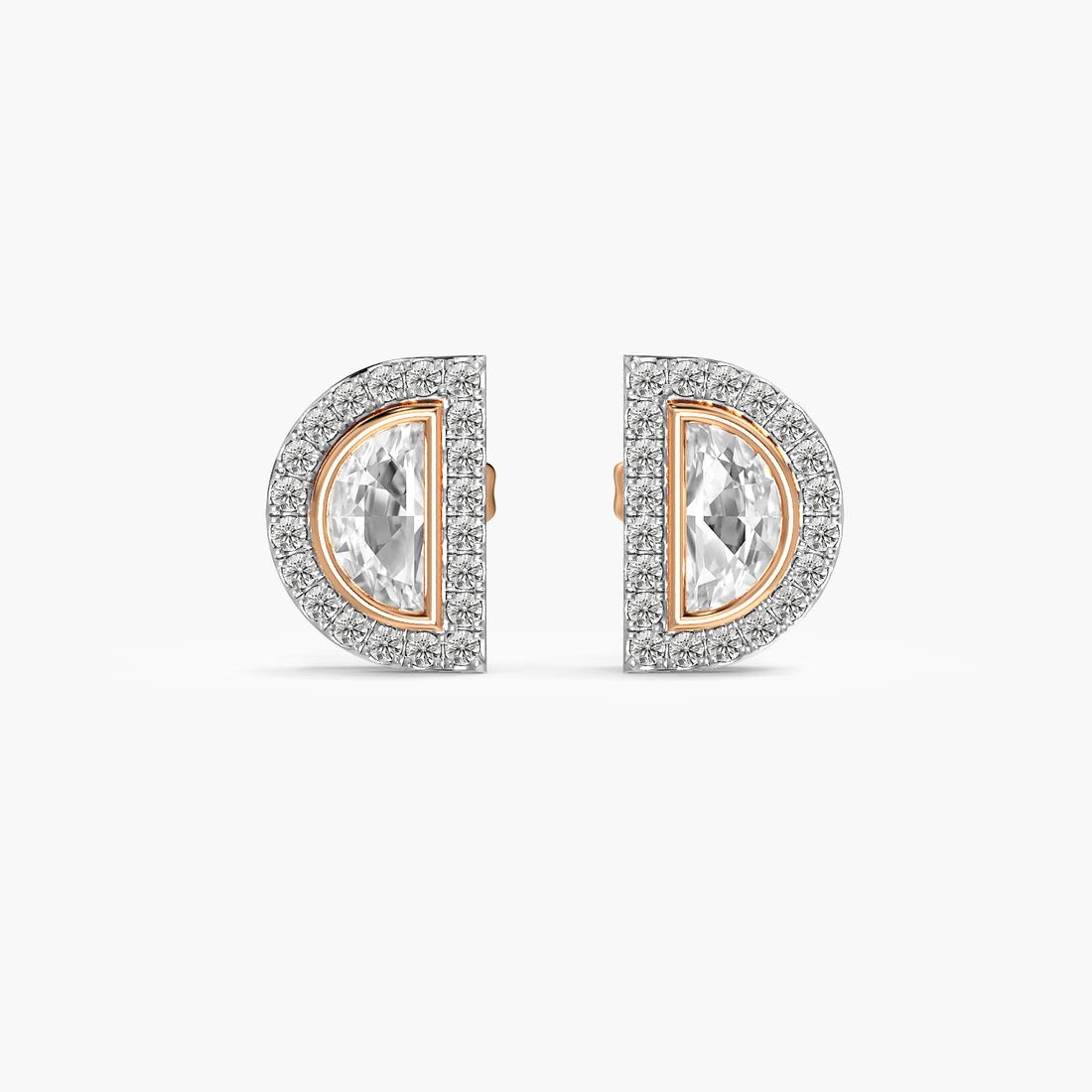 Lunara Half Moon Diamond Studs