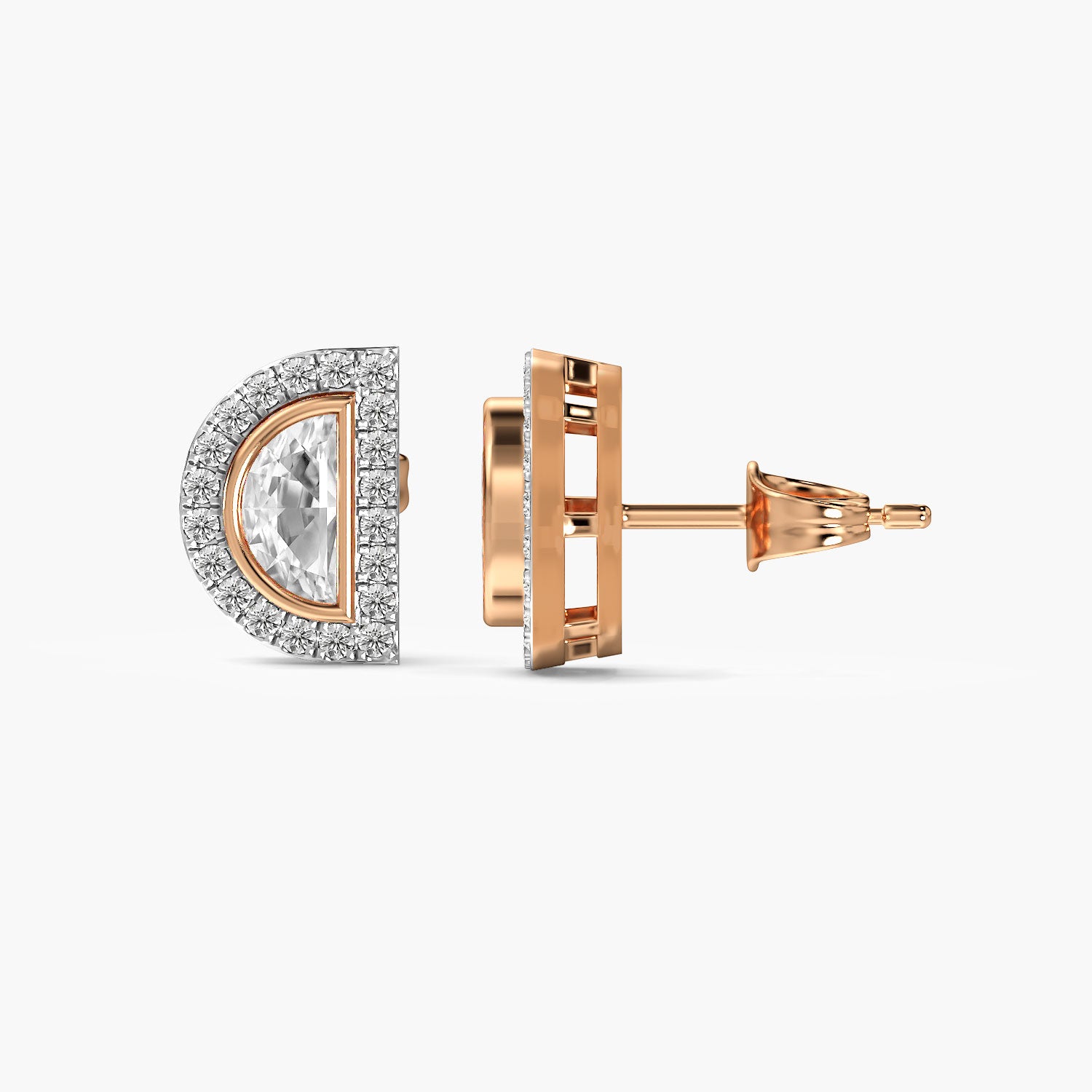 Lunara Half Moon Diamond Studs