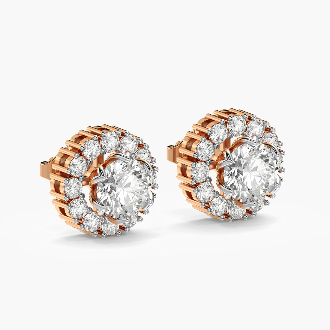 Lunara Halo Diamond Studs