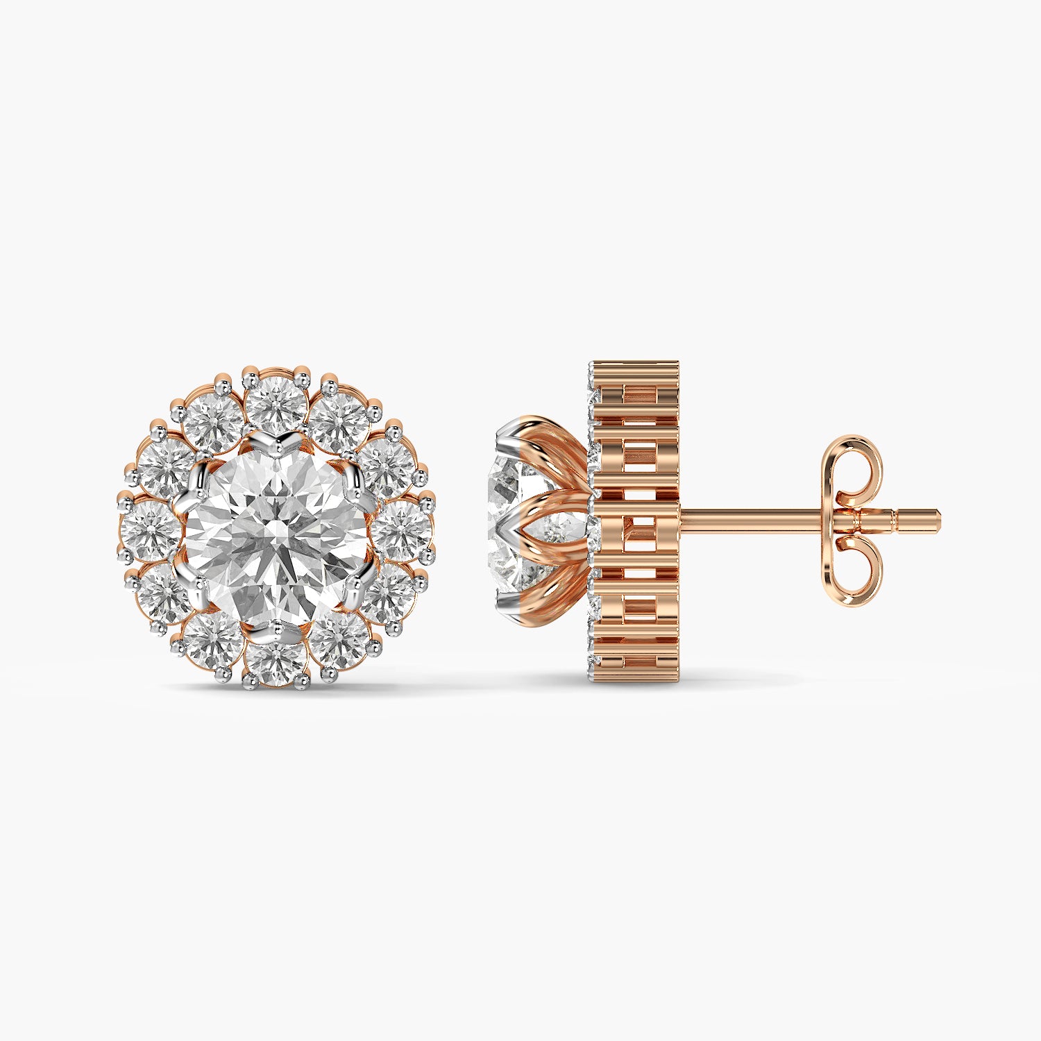 Lunara Halo Diamond Studs
