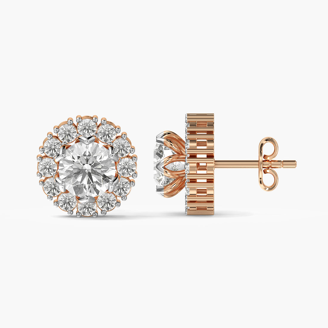 Lunara Halo Diamond Studs