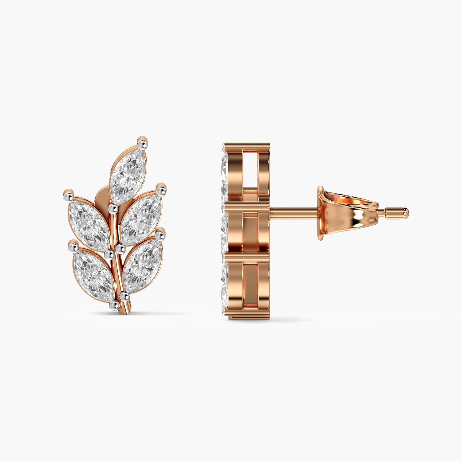 Twin Leaf Cluster Stud