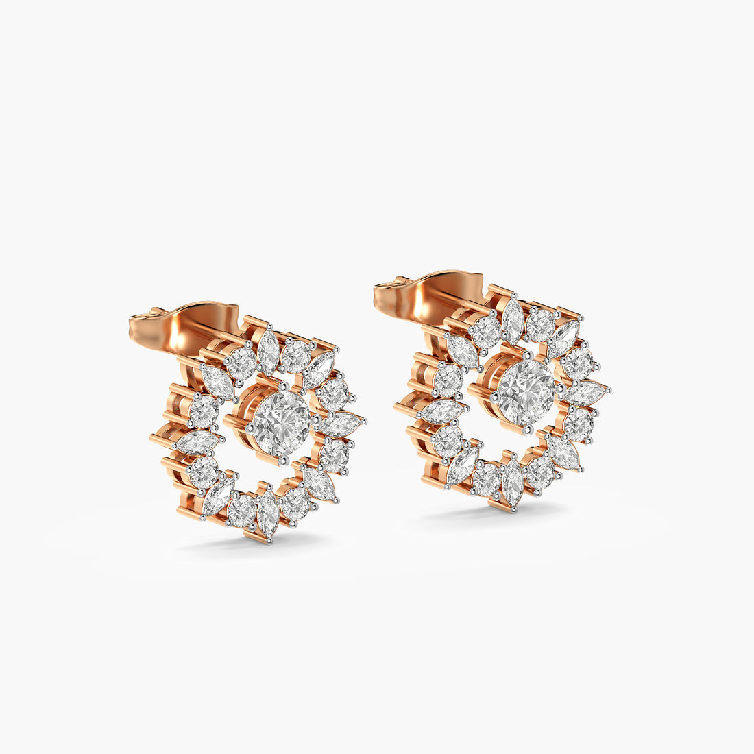 Radiant Floral Halo Stud