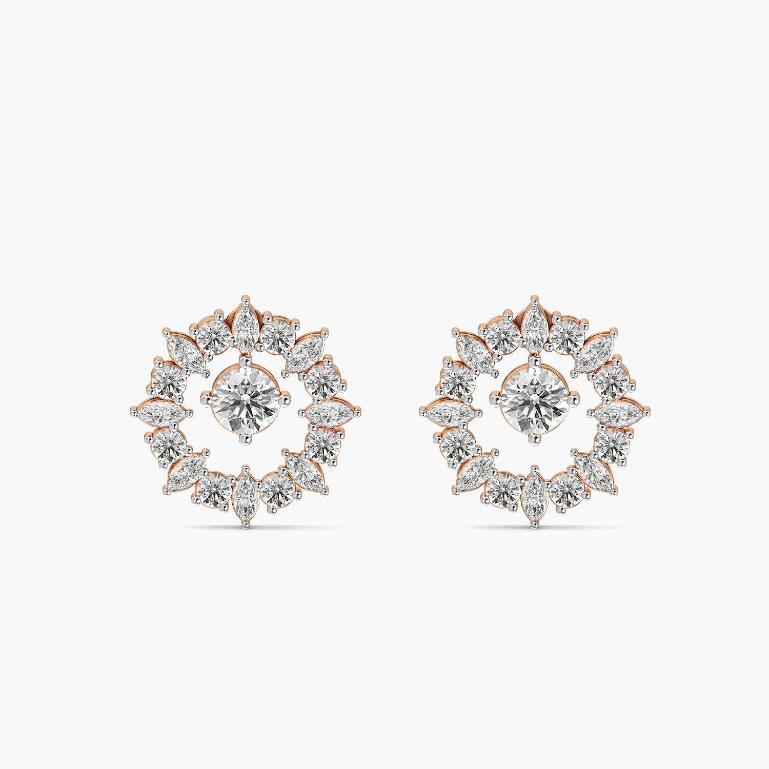 Radiant Floral Halo Stud