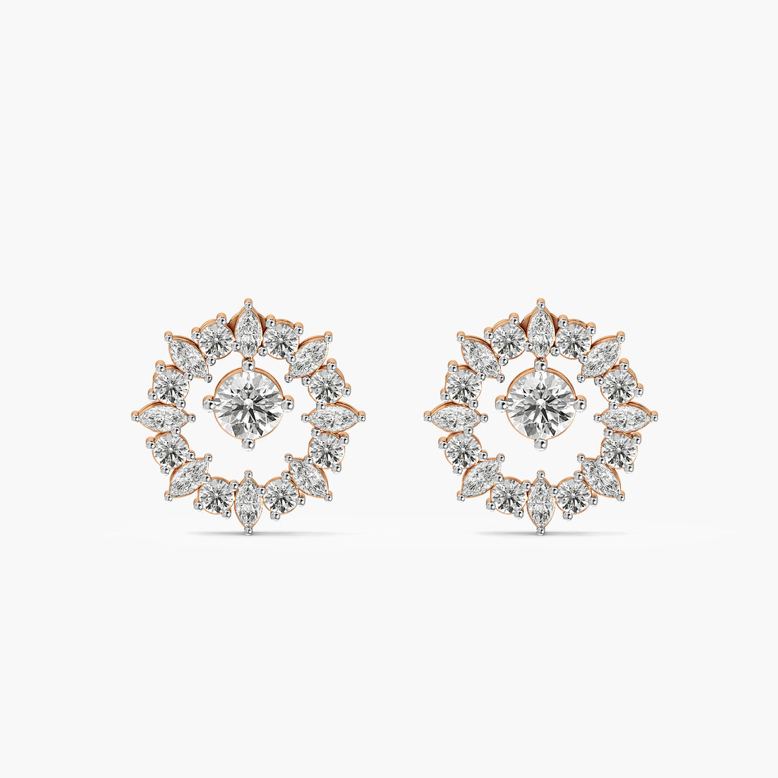 Radiant Floral Halo Stud
