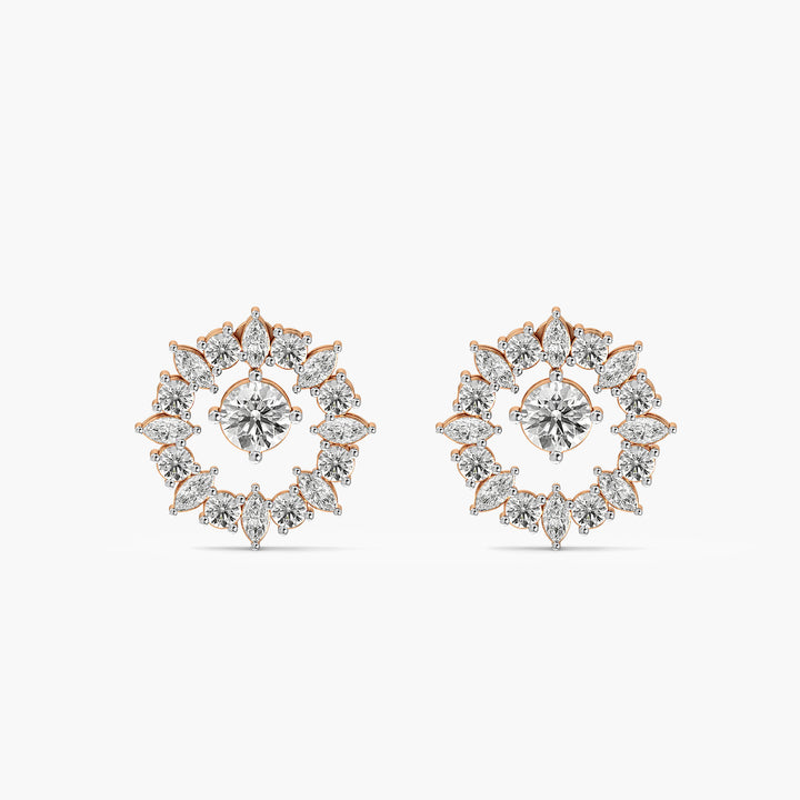 Radiant Floral Halo Stud