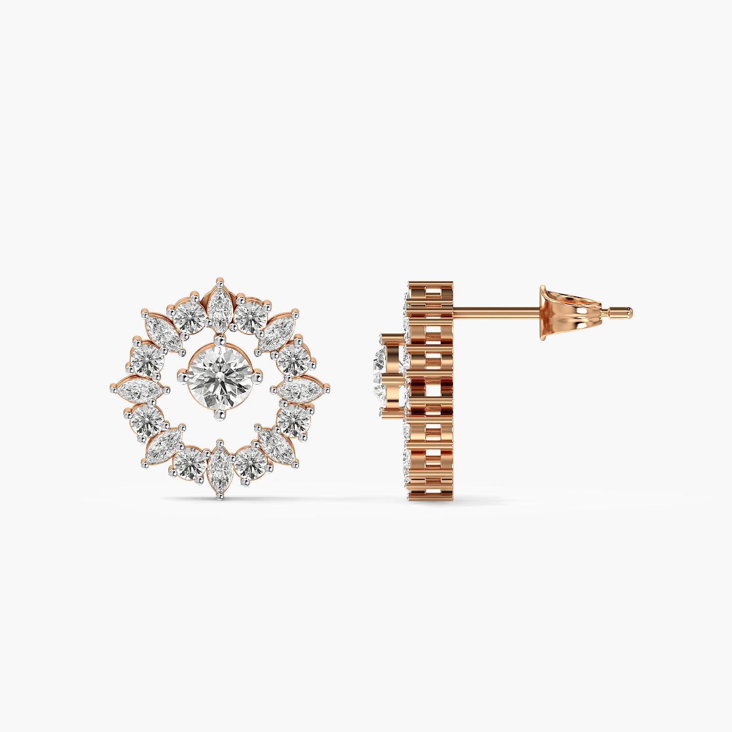 Radiant Floral Halo Stud