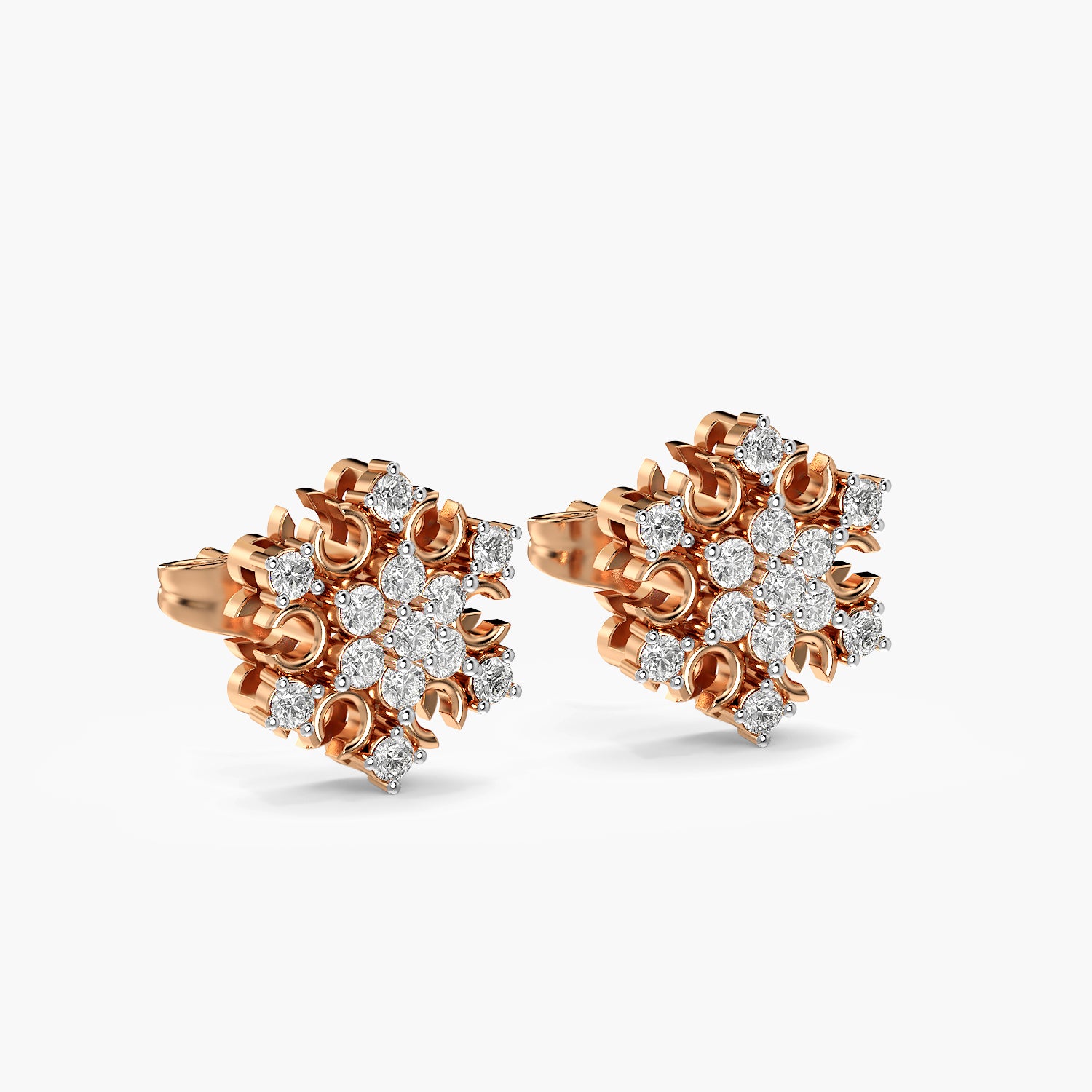 Ornate Floral Cluster Stud