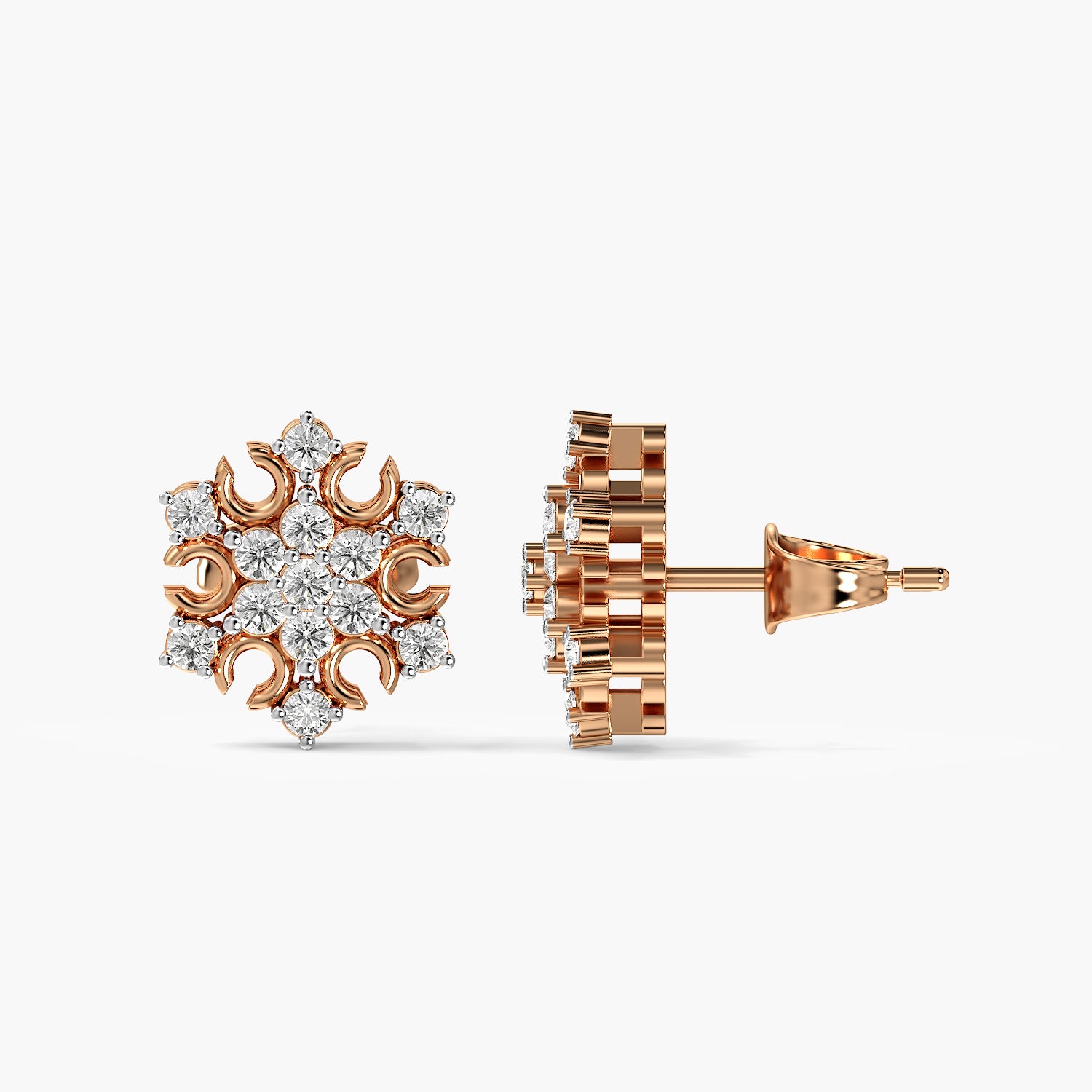 Ornate Floral Cluster Stud