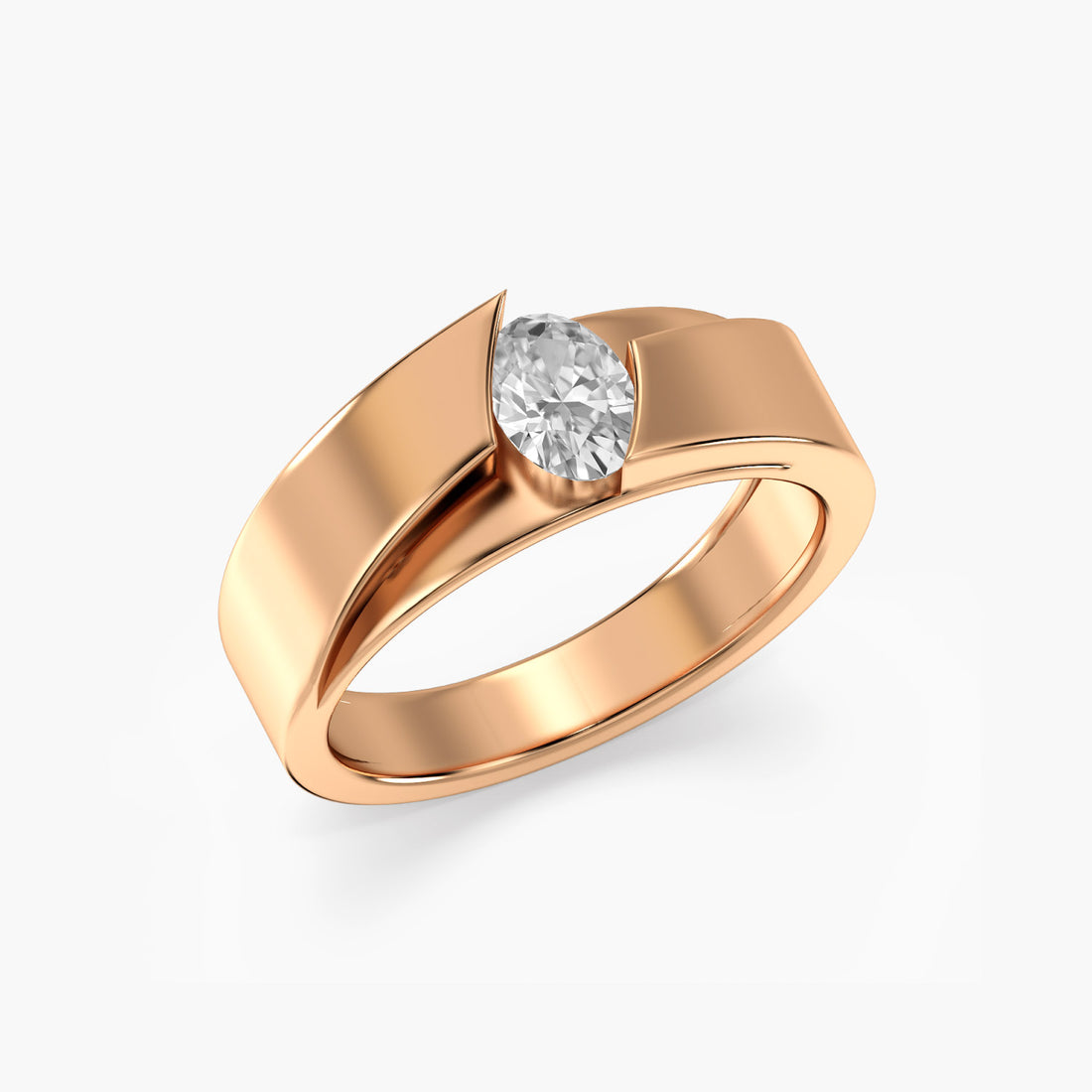 Zenith Edge Ring - 3D View in Rose Gold - Diamond Ring by Moena