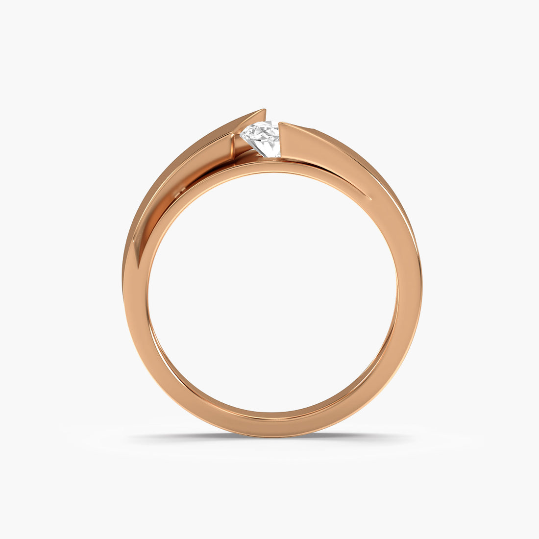 Zenith Edge Ring - Front View in Rose Gold - Diamond Ring by Moena