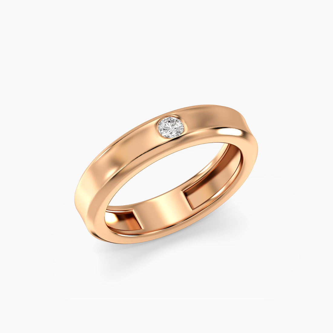 Classic Aura Band - 3D View in Rose Gold - Diamond Ring by Moena