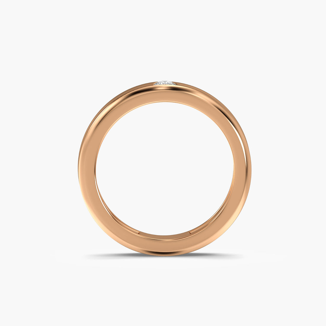 Classic Aura Band - Front View in Rose Gold - Diamond Ring by Moena