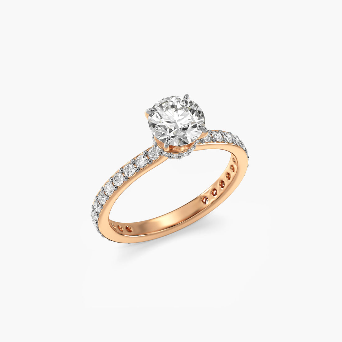 Eternal Spark Solitaire Ring - 3D View in Rose Gold - Diamond Ring by Moena