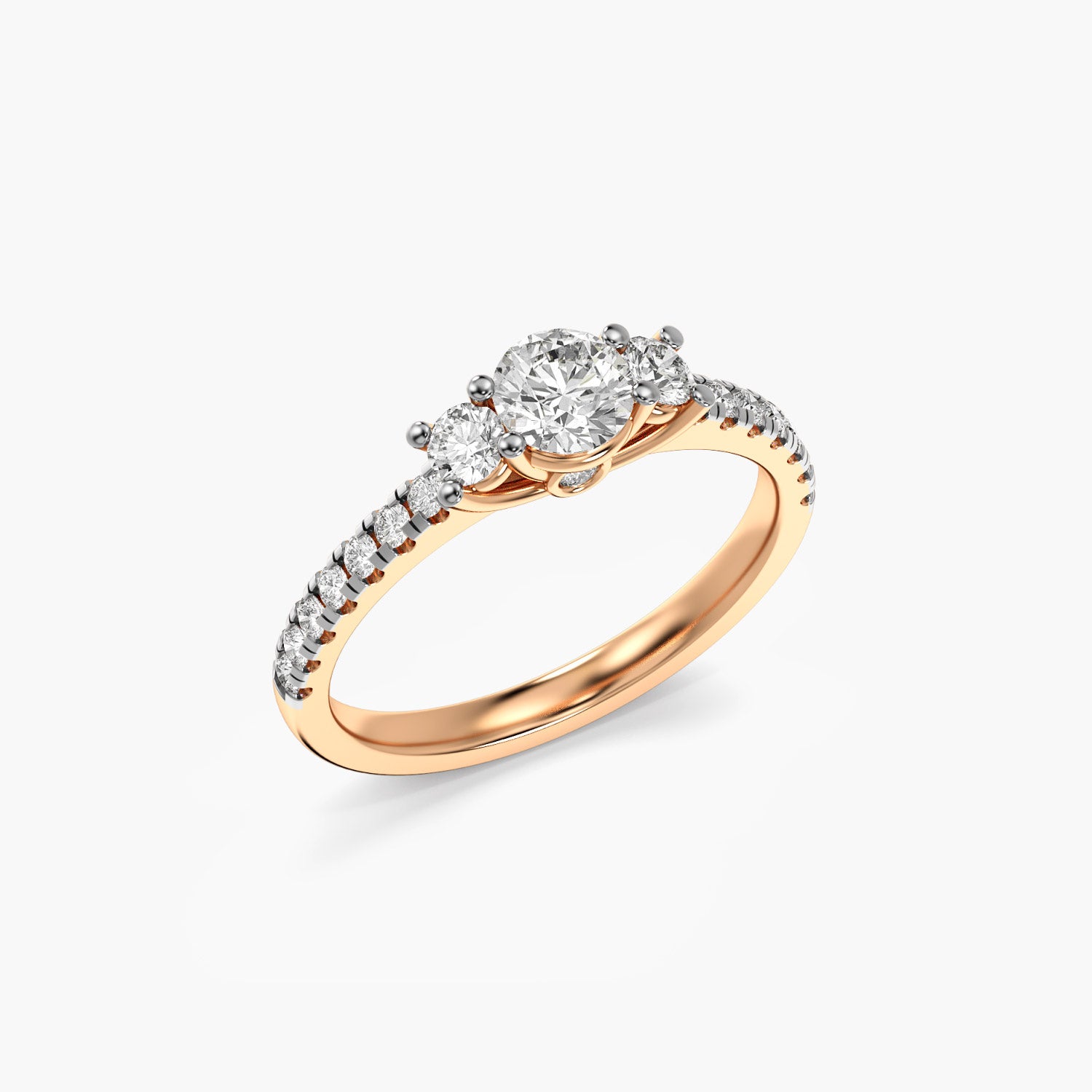 Lab-Grown Diamond Three-Stone Engagement Ring - Moena
