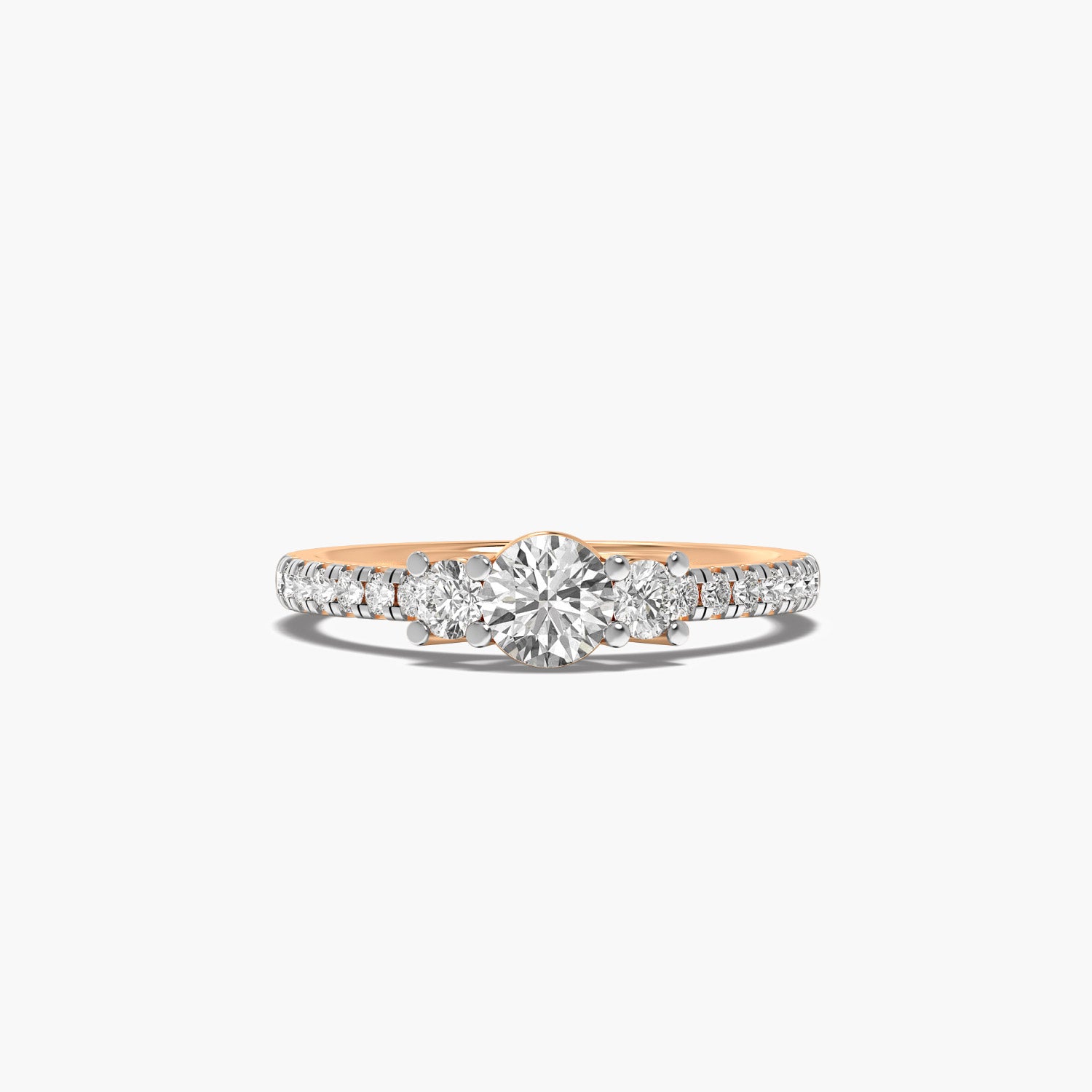 Lab-Grown Diamond Three-Stone Engagement Ring - Moena