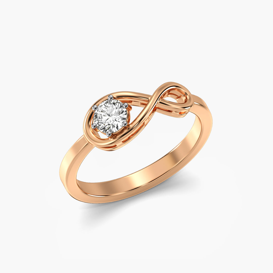 Timeless Infinity Ring - 3D View in Rose Gold - Diamond Ring by Moena