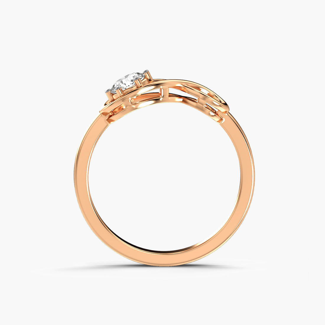 Timeless Infinity Ring - Front View in Rose Gold - Diamond Ring by Moena