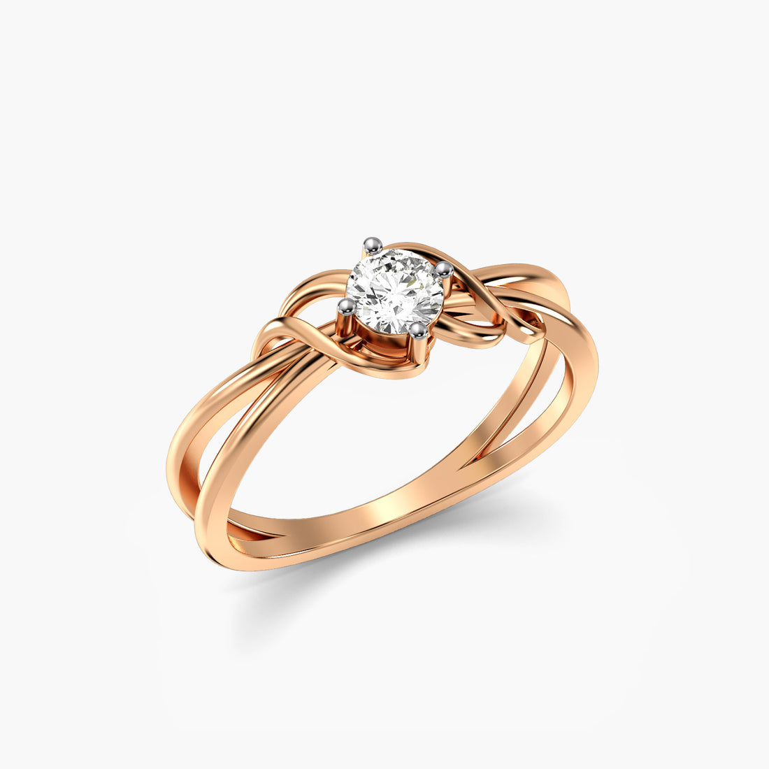 Vine Enchantment - 3D View in Rose Gold - Diamond Ring by Moena