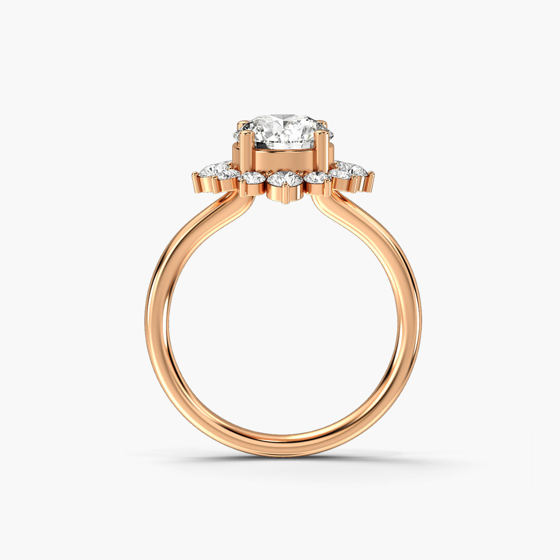 Golden Glow - Front View in Rose Gold - Diamond Ring by Moena