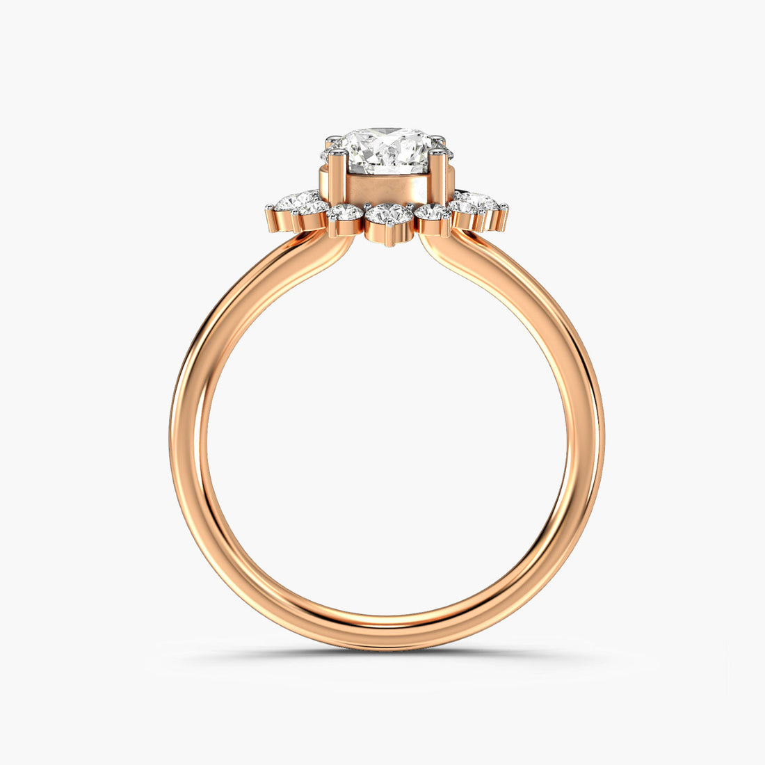 Sunshine Radiance - Front View in Rose Gold - Diamond Ring by Moena
