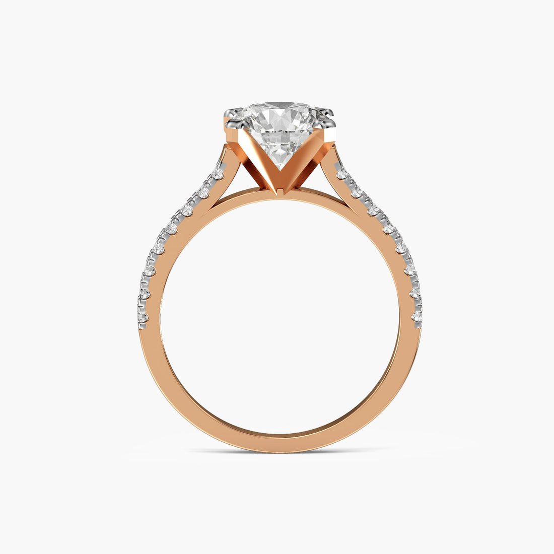 Eternal Radiance Ring - Front View in Rose Gold - Diamond Ring by Moena