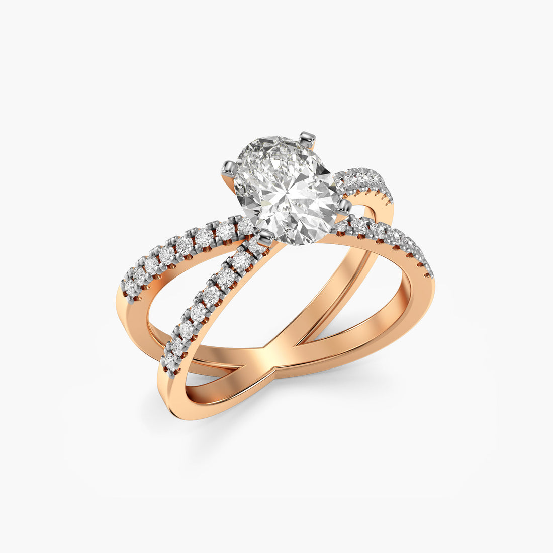 Infinity Grace Ring - 3D View in Rose Gold - Diamond Ring by Moena