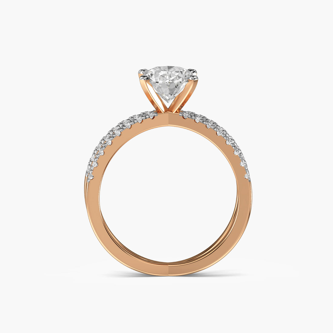 Infinity Grace Ring - Front View in Rose Gold - Diamond Ring by Moena