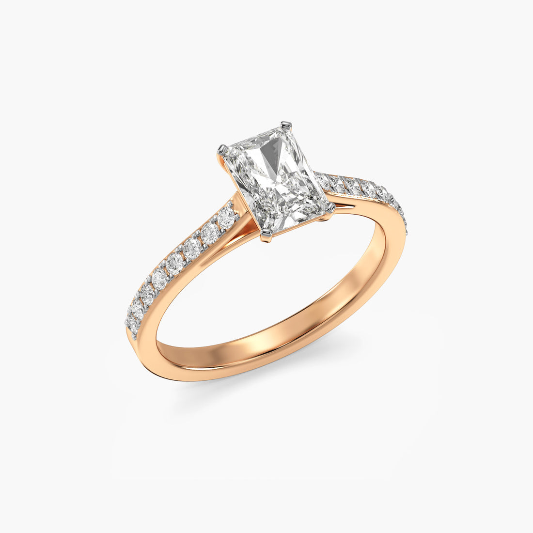 Regal Radiance Ring - 3D View in Rose Gold - Diamond Ring by Moena