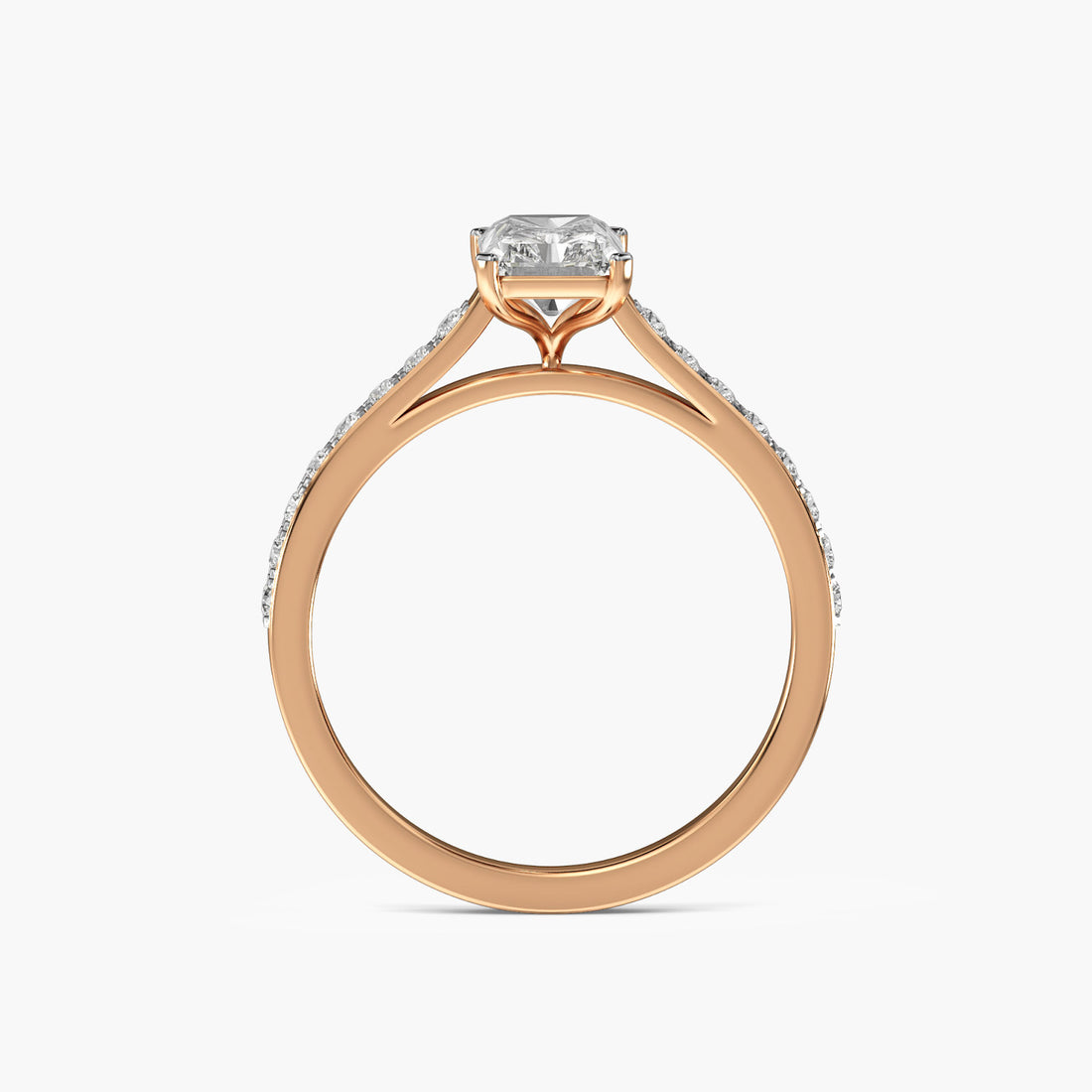 Regal Radiance Ring - Front View in Rose Gold - Diamond Ring by Moena