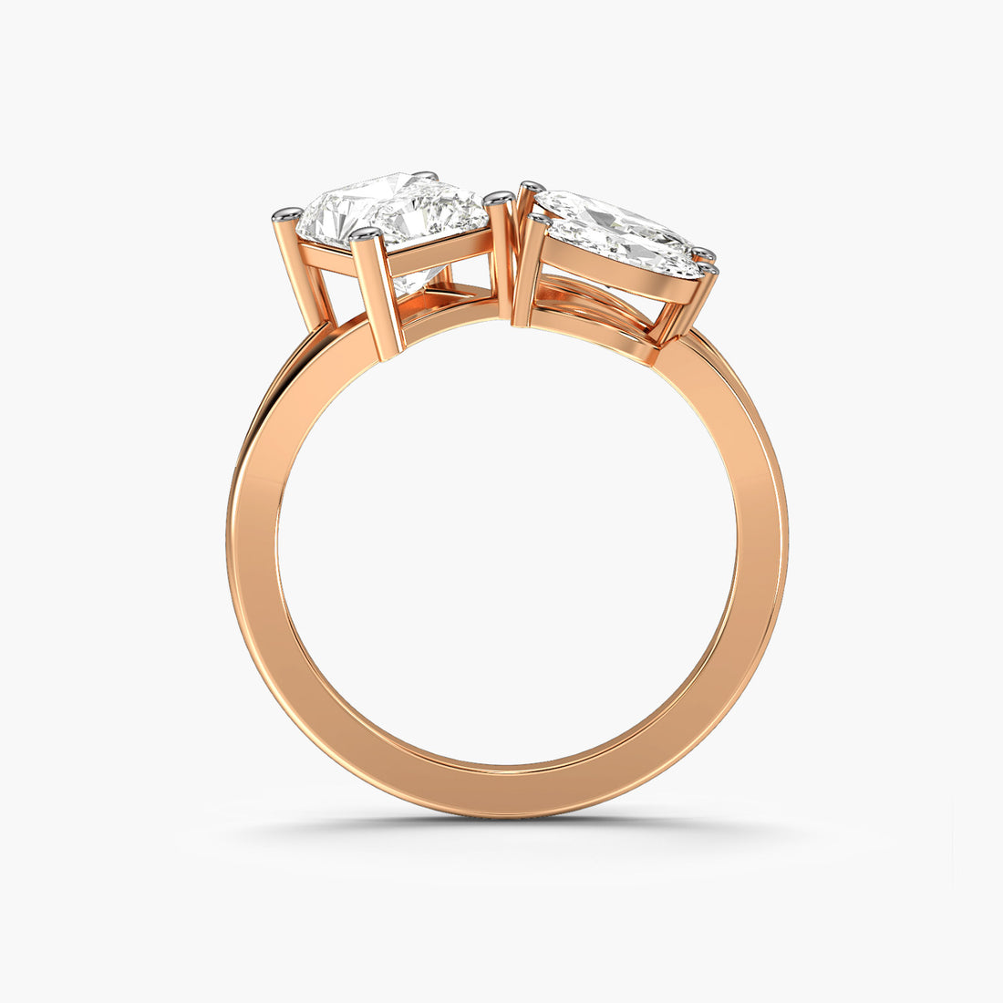 Trio Radiance - Front View in Rose Gold - Diamond Ring by Moena