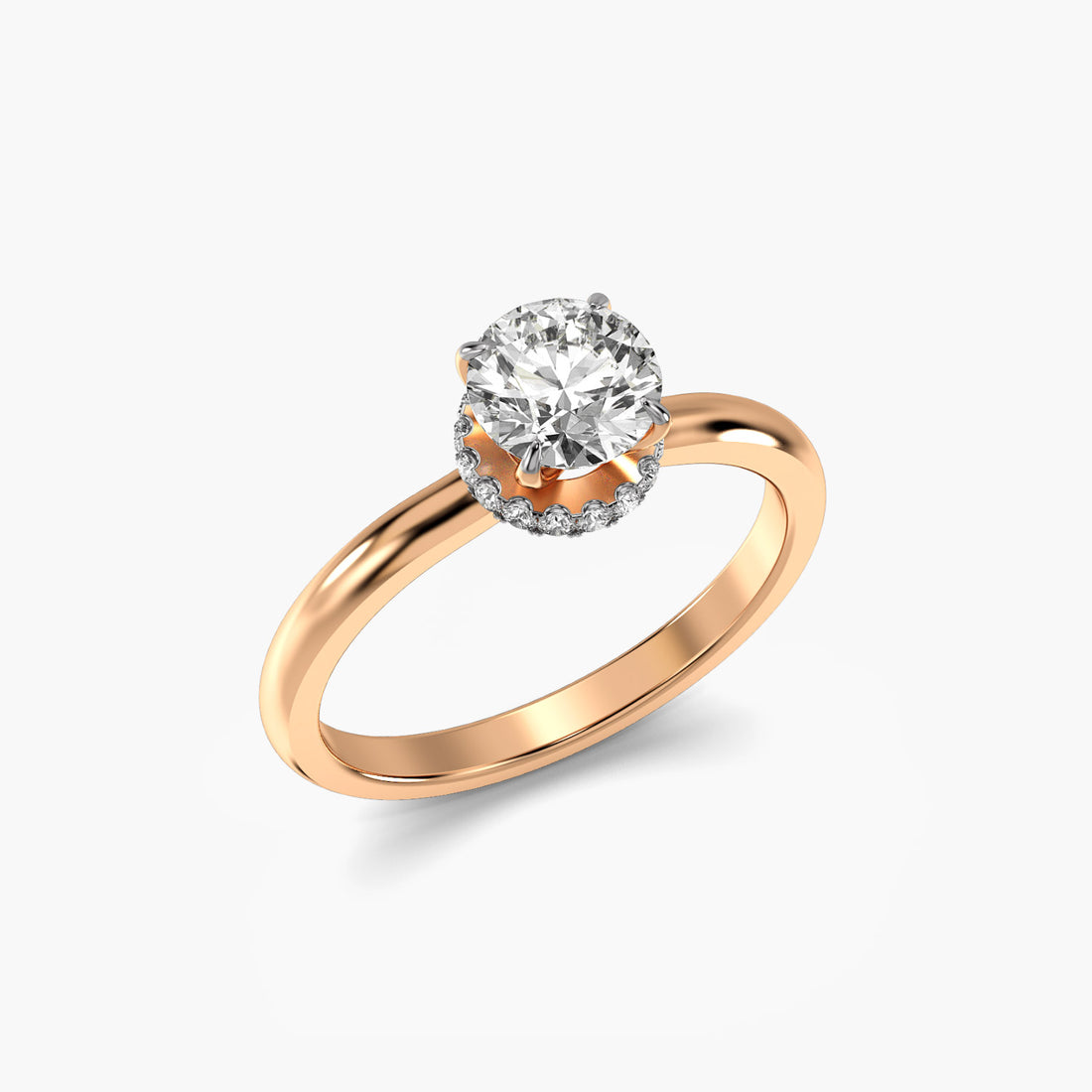 Crown Radiance Ring - 3D View in Rose Gold - Diamond Ring by Moena