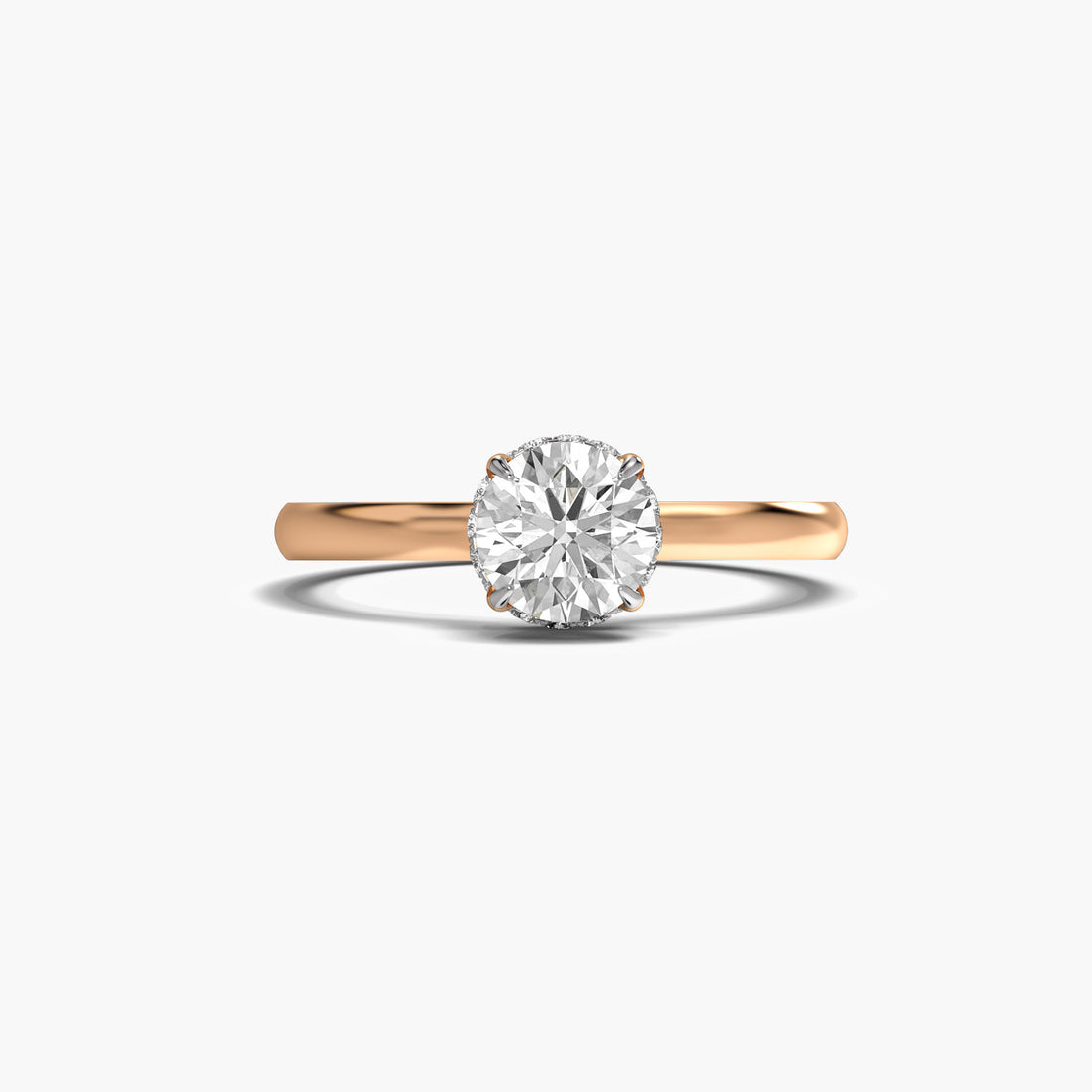 Crown Radiance Ring - Top View in Rose Gold - Diamond Ring by Moena