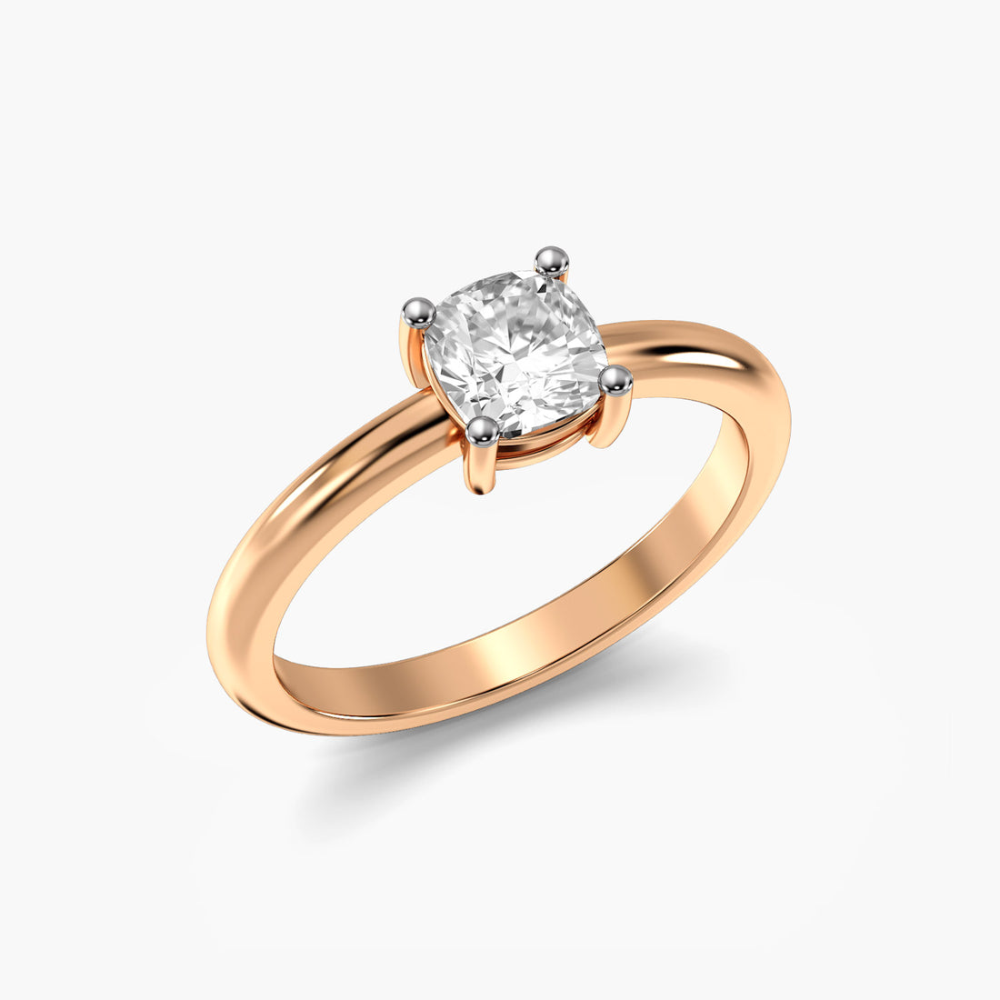 Cushion Glow - 3D View in Rose Gold - Cushion Diamond Ring by Moena