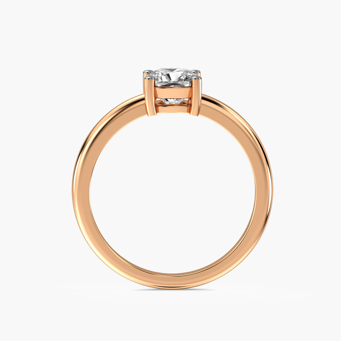 Cushion Glow - Front View in Rose Gold - Cushion Diamond Ring by Moena