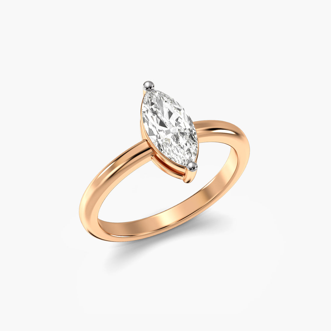 Regal Marquise - 3D View in Rose Gold - Marquise Diamond Ring by Moena