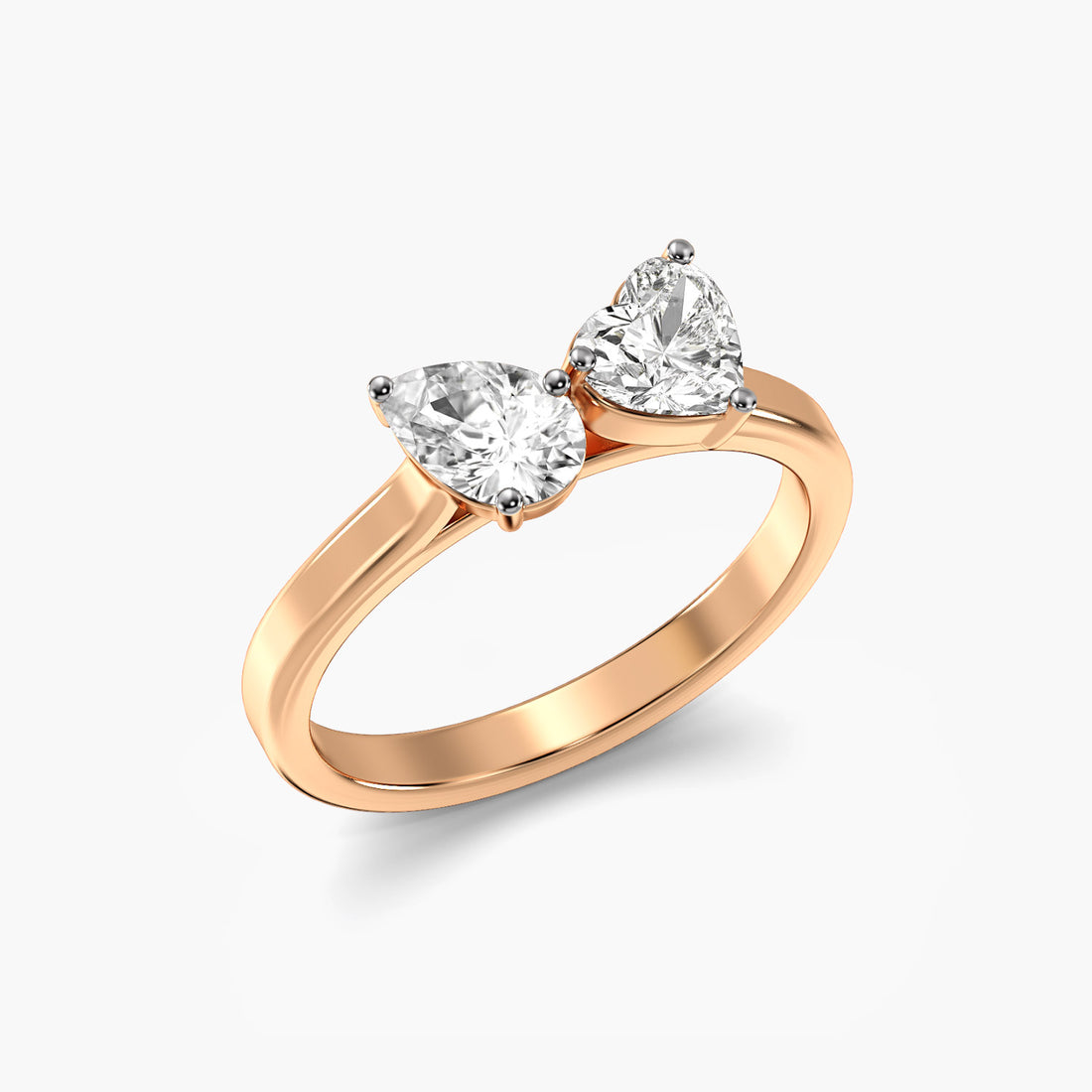 Eterna Duo - 3D View in Rose Gold - Diamond Ring by Moena