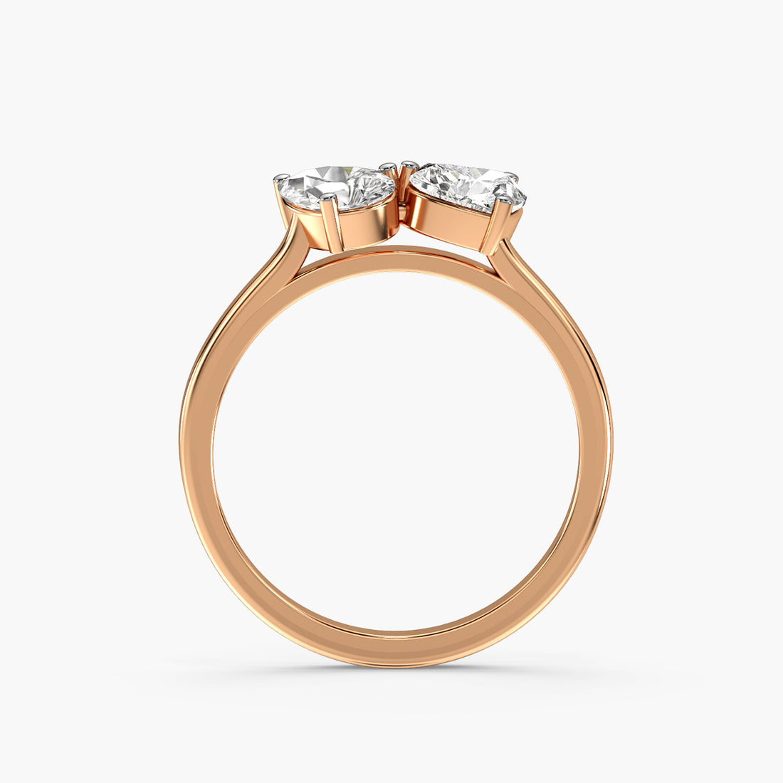 Eterna Duo - Front View in Rose Gold - Diamond Ring by Moena
