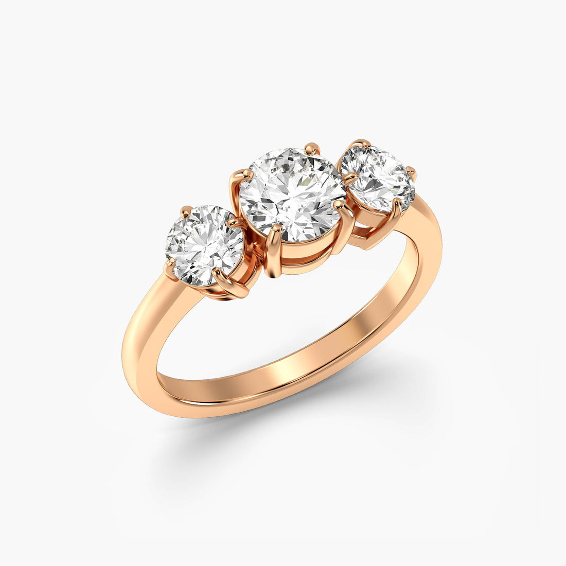 Triad Spark - 3D View in Rose Gold - Diamond Ring by Moena