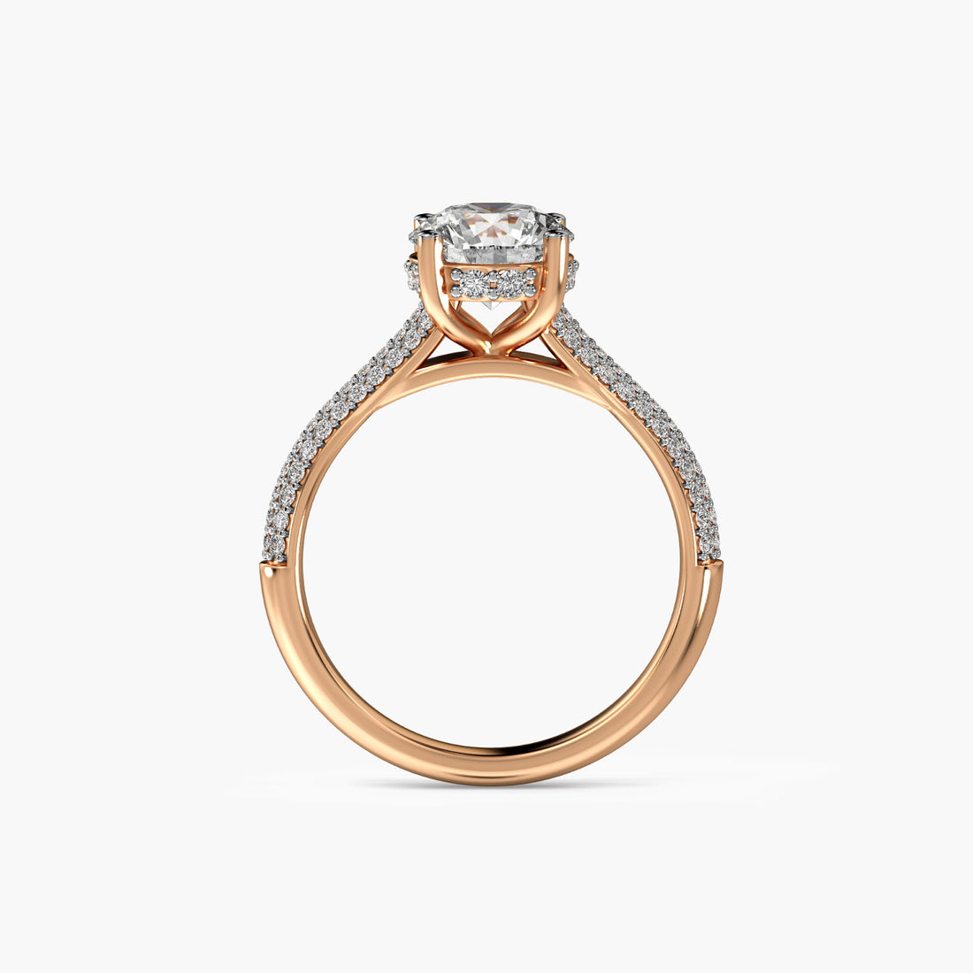 Radiant Grace - Front View in Rose Gold - Radiant Diamond Ring by Moena