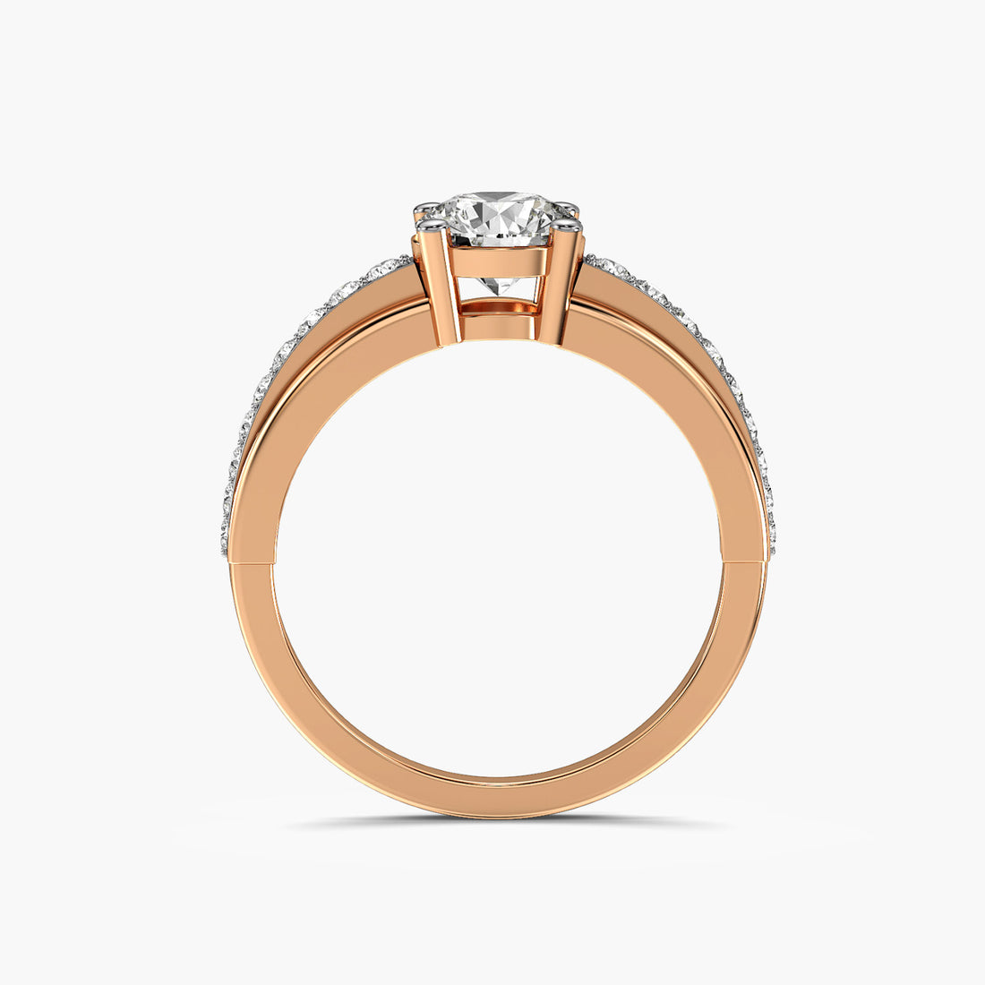 Celeste Glow - Front View in Rose Gold - Diamond Ring by Moena