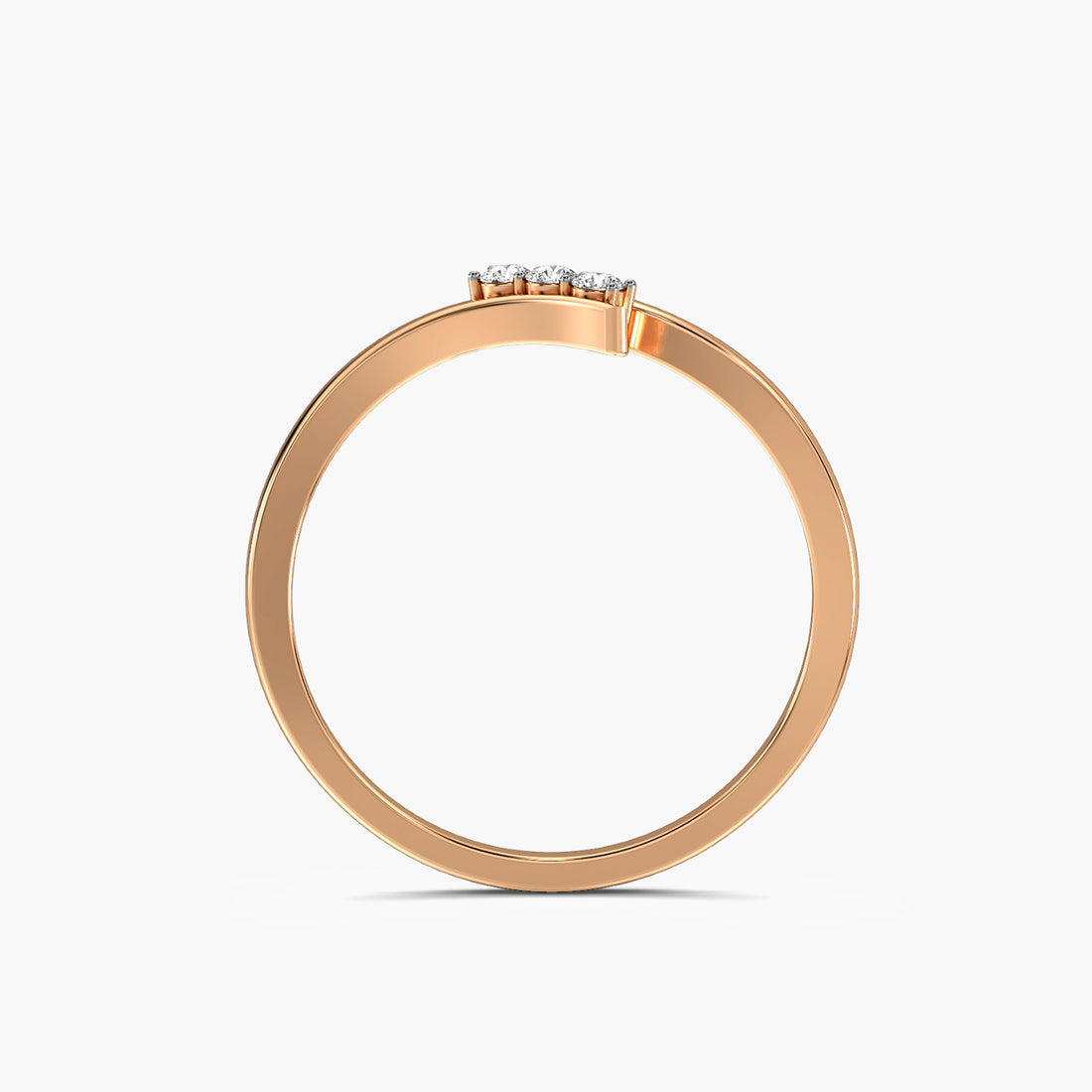 Twisted Charm - Front View in Rose Gold - Diamond Ring by Moena