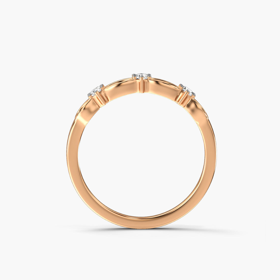 Tranquil Beauty - Front View in Rose Gold - Diamond Ring by Moena
