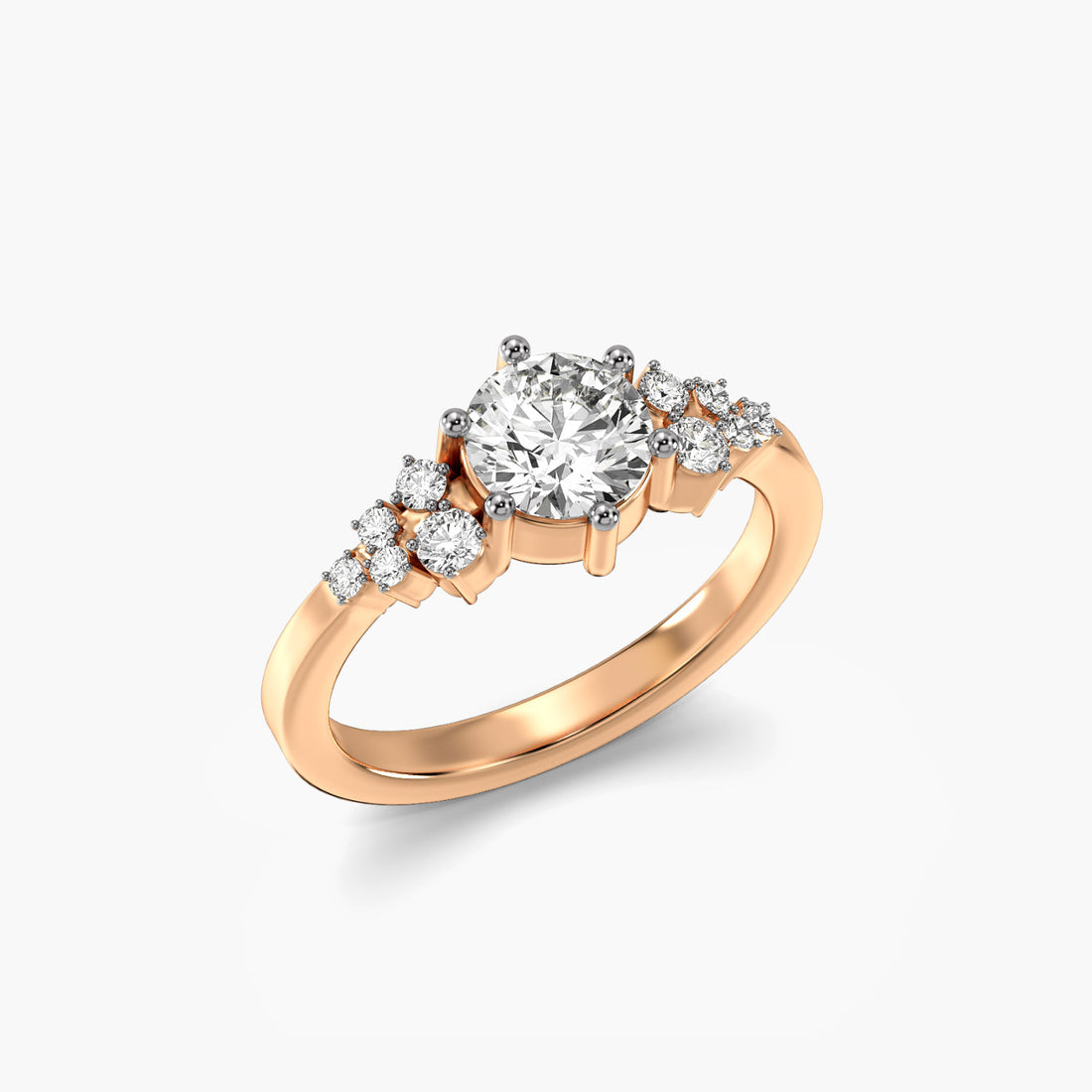 Halo Companion - 3D View in Rose Gold - Diamond Ring by Moena