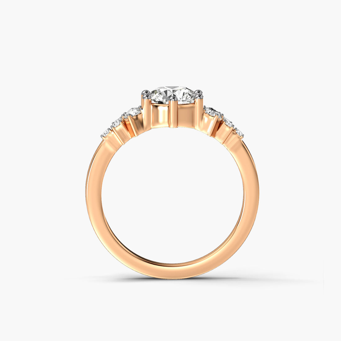 Halo Companion - Front View in Rose Gold - Diamond Ring by Moena