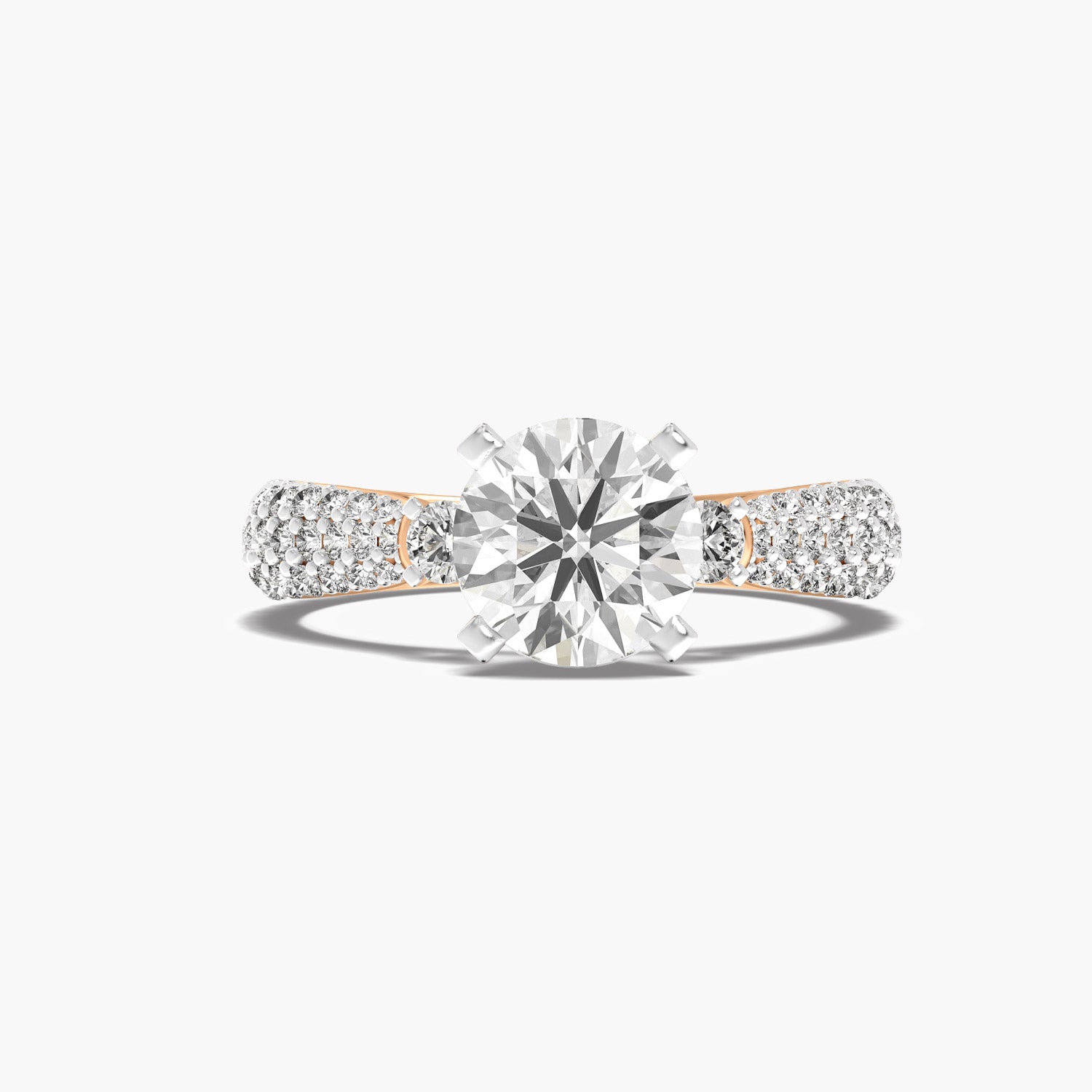 Sculpted Crown Solitaire Ring
